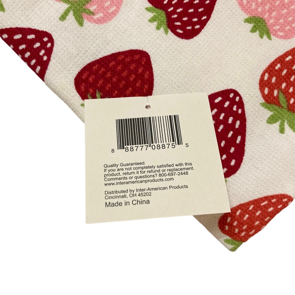 2 Everyday Living 2-in-1 Dual Kitchen Towels Strawberries 100% Cotton NWT - Picture 4 of 4